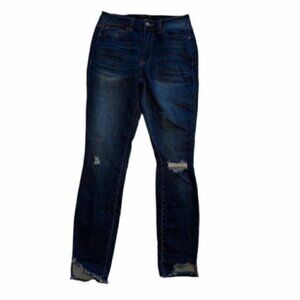 Tinsel Denim Couture Cropped Skinny Jean Dark Wash